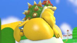 3d anthro anthro_only ass belly big_butt bowser chubby facesitting fat kamek koopa koopa_clown_car mario_(series) moobs mrrainbow nintendo overweight source_filmmaker super_mario_bros. tagme