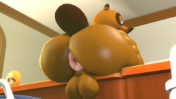 3d animal_crossing anthro anus balls belly big_butt chubby fat furry male male_only moobs mrrainbow nintendo nude overweight puffy_anus solo source_filmmaker tagme tom_nook