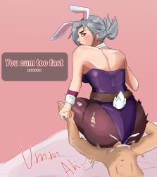 ass battle_bunny_riven big_butt bigger_female black_legwear bunny_ears bunny_girl bunnysuit clothed clothed_female_nude_male clothed_sex cowgirl_position cum cum_in_pussy cum_inside league_of_legends leggings looking_at_viewer looking_back male muscular_female pantyhose penis_in_pussy red_eyes reverse_cowgirl_position riven sex squatting squatting_cowgirl_position torn_clothes torn_legwear torn_pantyhose