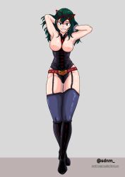 female midnight_(my_hero_academia)_(cosplay) my_hero_academia nipples sudoname tokage_setsuna