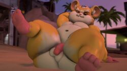 3d balls beach belly belly_button big_butt chubby fat hammond_(overwatch) male_only moobs mrrainbow overwatch overwatch_2 overweight penis source_filmmaker tagme wink