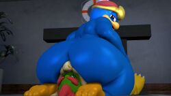 3d anthro anthro_only belly bowser chubby crossover facesitting fat gay king_dedede kirby_(series) mario_(series) moobs mrrainbow nintendo overweight penguin source_filmmaker sweat tagme