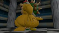 3d anthro anthro_only ass bowser chubby facesitting fat koopa koopa_troopa mario_(series) moobs mrrainbow nintendo overweight source_filmmaker tagme