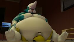 3d anthro anthro_only belly belly_button big_butt chubby fat moobs mrrainbow nintendo oc overweight pikachu pokemon pokemon_(species) skunk skuntank source_filmmaker tagme