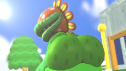 3d ass big_butt butt chubby fat mario_(series) mrrainbow nintendo outdoors overweight petey_piranha plant plump_ass source_filmmaker super_mario_bros. super_mario_sunshine tagme thick thick_ass