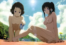 barefoot beach breasts chitanda_eru feet hyouka ibara_mayaka naked nipples toes