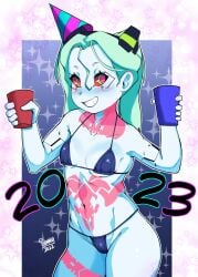 1girls 2023 breasts cyberpunk:_edgerunners female female_focus green_hair happy_new_year light-skinned_female light_skin long_hair netflix new_year rebecca_(edgerunners) sunnyslash