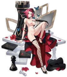 1girls ai_generated big_breasts breasts code_geass female fishnets high_heels kallen_stadtfeld pussy tagme