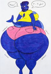 big_ass big_breasts blueberry_inflation breasts bubble_butt female huge_ass lj_caffie