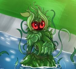 color digital_media_(artwork) female full_color plantie plants_vs_zombies protist red_eyes shiny_skin tangle_kelp_(pvz) water