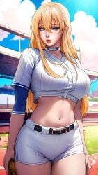 athlete blonde_hair hair original_character seductive seductive_look sports_bra spread_legs