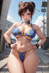 ai_generated bikini chun-li cleavage large_breasts shenglw street_fighter