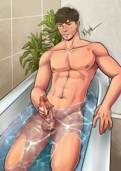 abs asian asian_male bathroom bathtub biceps big_cock big_penis biracial biracial_male boner east_asian east_asian_male erect_penis erection hard_on huge_cock huge_penis in_bathtub in_water internet_personality jerking jerking_off jerkingoff male male_only masayoshi_(youtuber) masturbating masturbation muscles muscular muscular_male pecs pleasure_face real_person smooth_chest smooth_skin thick_thighs veiny_penis xlyph youtuber