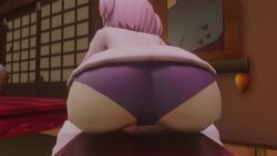 1girls 3d animated ass ass_bounce ass_clap ass_clapping ass_focus ass_jiggle ass_shake bouncing_ass bouncing_butt buruma butt_clapping clapping clapping_ass clapping_cheeks female female_only from_behind hairbow hibari_(senran_kagura) huge_ass jiggle jiggling_ass kishi mp4 no_sound pink_hair senran_kagura shiny shiny_hair solo solo_female tagme thick_thighs twerking twintails video