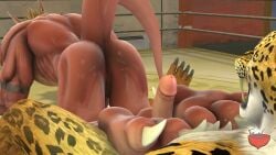 3_toes anthro anus delga duo feet felid fighting_ring foot_fetish foot_focus foot_play footjob foxmccloud287 hi_res human jaguar king_(tekken) lizard male male/male mammal nude pantherine reptile scalie sex tekken toes