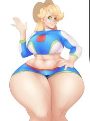 applejack_(mlp) deedee89 edit edited expansion hand_on_hip hips_wider_than_shoulders huge_hips large_hips my_little_pony smooth_skin sunnysundown tagme thick_thighs third-party_edit wide_hips