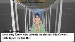 1boy 3d abs bathroom blue_eyes blue_hair cock dick flaccid_penis foreskin glans hojiro_zameshiro male male_only naked solo solo_male yandere_simulator