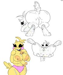 1girls animatronic anthro avian big_breasts bird breasts character_chica chicken female female_only five_nights_at_freddy's five_nights_at_freddy's_2 galliform gallus_(genus) genitals hi_res machine naked navysblues nipples nude phasianid robot scottgames sharp_teeth solo teeth thick toy_chica_(fnaf)