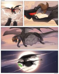 above_average_crotchboobs absurd_res alari_(idgcaptainrussia94) belly breasts burping cmitchell comic crotchboobs digestion dragon duo eating female female/female full_stomach hi_res horn organs overweight pred prey pyzayt sky stomach vore wings