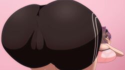 1girls anus ass blush breasts brown_hair closed_eyes clothing hips huge_ass large_ass large_breasts medium_hair screencap screenshot shiawase_nara_niku skin_tight thick_thighs thighs tsumetoro vagina voluptuous