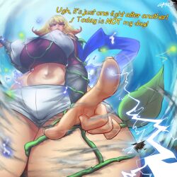 1girls clouds covered_erect_nipples female floating_island giantess huge_breasts kid_icarus kid_icarus_uprising lapotato8 looming low-angle_view multicolored_hair navel nintendo phosphora purple_eyes short_shorts thick_thighs thighs