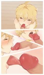 aether_(genshin_impact) animated big_penis blonde_hair blush censored cute_male different_angle femboy genshin_impact handjob kaedehara_kazuha licking licking_penis looking_at_viewer male male/male mp4 no_sound penis rexfaxsex saliva tagme tongue tongue_out video yaoi