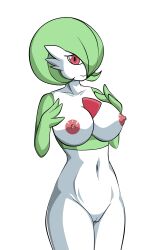 breasts female gardevoir humanoid metamine10 nipples pokémon_(species) pokemon pokemon_(species) pussy red_eyes solo