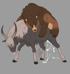 ambiguous_gender bear bodily_fluids brown_bear cum cum_inside cum_on_ground cumshot doggy_style drooling duo ejaculation elden_ring equid equine excessive_cum excessive_genital_fluids feral from_behind_position fromsoftware genital_fluids grizzly_bear hair horn horse interspecies kuruk_(character) leaking_cum licking male male/ambiguous male_on_top mammal mane mane_hair messy mounting on_top orgasm saliva sex tongue tongue_out torrent_(elden_ring) ursine velvetdelusion