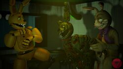 3boys 3d animatronic ass erection exposed_penis exposed_pussy firenutter five_nights_at_freddy's five_nights_at_freddy's:_help_wanted five_nights_at_freddy's_3 fnaf gay glitchtrap hi_res looking_at_another male/male/male male_only penis selfcest sex spring_bonnie spring_bonnie_(fnaf) springtrap springtrap_(fnaf)