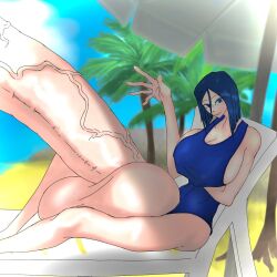 1futa balls balls_bigger_than_breasts balls_bigger_than_head beach big_breasts big_hands blue_hair breasts breasts_bigger_than_head clothed clothing erection exposed_penis futa_only futanari gigantic_penis huge_breasts huge_cock huge_penis huge_testicles human hyper hyper_penis light-skinned_futanari light_skin long_fingers long_hair mohisu333 partially_clothed penis penis_bigger_than_body penis_longer_than_knee short_hair smile solo tight_clothing veiny_penis wave waving