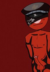 balls blush countryhuman countryhumans hands_behind_head hat nazi_germany_(countryhumans) penis penis_out