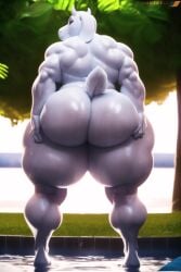 ai_generated anthro ass big_calves boss_monster bovine bubble_butt color deltarune female goat grass horn horns huge_ass leaves muscular muscular_female pool solo solo_female spread_ass spreading thick_thighs toriel tree undertale undertale_(series) video_game video_game_character video_games