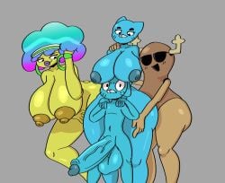 1boy 3girls big_ass big_balls big_boobs big_breasts big_butt big_cock big_dick big_nipples big_penis big_testicles big_tits blue_fur breasts bubble_butt colored_hair dezmine21 female females gumball_watterson huge_ass huge_balls huge_cock huge_testicles incest jackie_wilson judith_fitzgerald male mother_and_son nicole_watterson peanut penis testicles the_amazing_world_of_gumball yellow_body