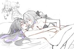 2girls blush bra bronya_rand closed_eyes female_only fingering honkai:_star_rail lesbian_sex mie_xing seele_(honkai:_star_rail) vaginal vaginal_fingering yuri