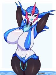 1girls arcee arcee_(prime) arms_behind_head artist_name autobot big_breasts bikini_top bimbo_body bimbo_lips blue_eyes blue_lips busty exposed_breasts female female_autobots female_only giant_breasts gigantic_breasts grey_body highres hips huge_breasts jose12mexico robot robot_girl seductive seductive_eyes seductive_look seductive_mouth seductive_smile simple_background solo thick_thighs transformers transformers_prime