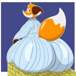 ass ass big_ass big_butt bloocherrypie bubble_ass bubble_butt fox looking_at_viewer pajamas