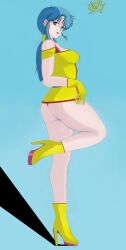 1:1 1girls anime_style ass_grab ass_shake asshole body_blush bodypaint female full_body legs legs_behind_head looking_up ninja ninja_senshi_tobikage panties panties_around_one_leg reni_ai sex sex_from_behind sexy_sweater