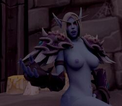 1girls 3d blizzard_entertainment blue_skin forsaken mathyrartsnsfw red_eyes solo sylvanas_windrunner undead_(warcraft) warcraft world_of_warcraft