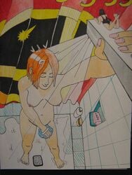 ayla_ranzz breasts dc legion_of_superheroes lightning_lass nude salu_digby shower shrinking_violet tagme