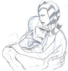 1boy 1girls ahsoka_tano bounty_hunter cad_bane clone_wars duros female fishbunny jedi jedi_padawan male monochrome sketch star_wars tagme the_clone_wars:_season_one togruta