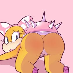 anthro ass ass_focus bow eyelashes female high_heels lipstick mario_(series) nintendo polka_dots pussy shell spiked_shell spikes thegalen wendy_o._koopa