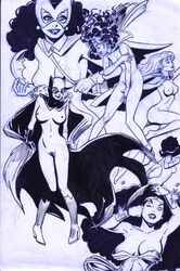 barbara_gordon batgirl batman_(series) batwoman clothing dc dc_comics female kathy_kane mary_batson mary_marvel monochrome shazam_(series) supergirl superman_(series) tagme will_meugniot wonder_woman wonder_woman_(series)