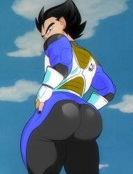 1boy ancient-onyx ass ass_focus big_ass big_butt bubble_butt dragon_ball gay looking_back male male_only muscular_male solo vegeta