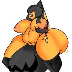 annoyed chubby_female hyper_ass lattemon mawee mawile original_character pokemon pokemon_(species) sitting