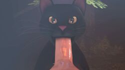 3d 3d_(artwork) 3d_animation ambiguous_gender animated black_fur deepthroat feline fur human_on_feral human_penetrating_feral male/ambiguous oral p812p penis pov short_playtime sound source_filmmaker tagme video whiskers zoophilia