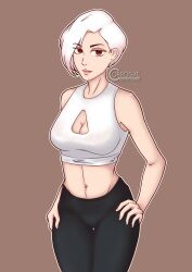 corrosixe leggings oc original_character red_eyes white_hair