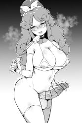 1futa absurdres accord_sensei bar_censor big_breasts big_penis breasts censored clothed clothing elbow_gloves erection futa_only futanari glasses gloves greyscale highres horny huge_ass human large_breasts long_hair looking_at_viewer makin_tama monochrome mostly_nude navel open_mouth penis puyo_puyo puyo_puyo_fever solo standing testicles thighhighs