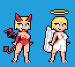 angel angel_wings devil devil_horns devil_tail female pixel_(artwork) pixel_art pixeltraps sprite sprite_art sprite_sheet