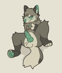 anthro furry knot legs_apart peace_sign pjpaws wolf