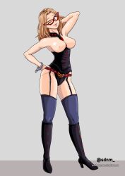 boots camie_utsushimi midnight_(my_hero_academia)_(cosplay) my_hero_academia nipples sudoname utsushimi_camie